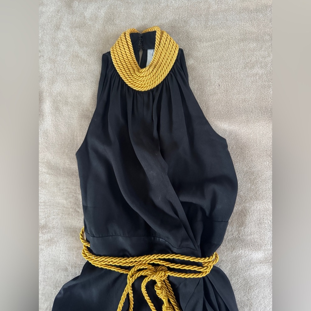 Moschino Cheap & Chic Gold Rope Halter Mini Dress - Picture 4 of 16